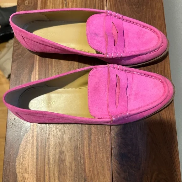 Jcrew Pink Suede Loafers - Picture 1 of 4